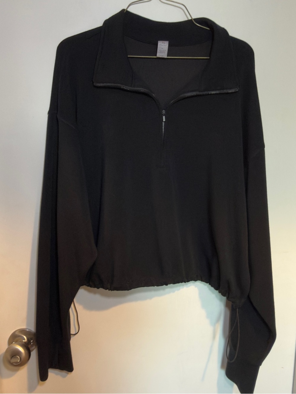 Yogalicious Softlite Scuba Delilah Half Zip Sweatshirt Black Women's Size XL